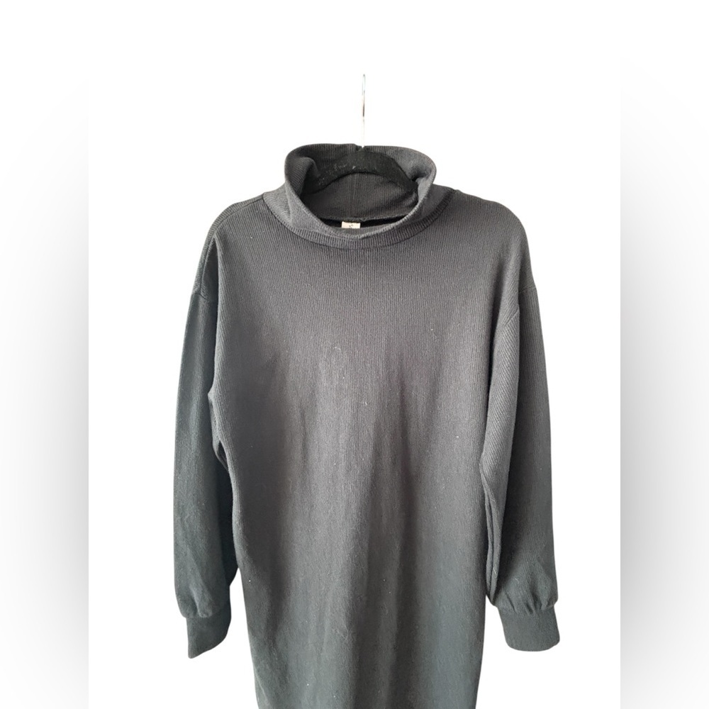 Smash + Tess Black Turtleneck Sweater Dress Long Sleeve Cozy Lounge Dress